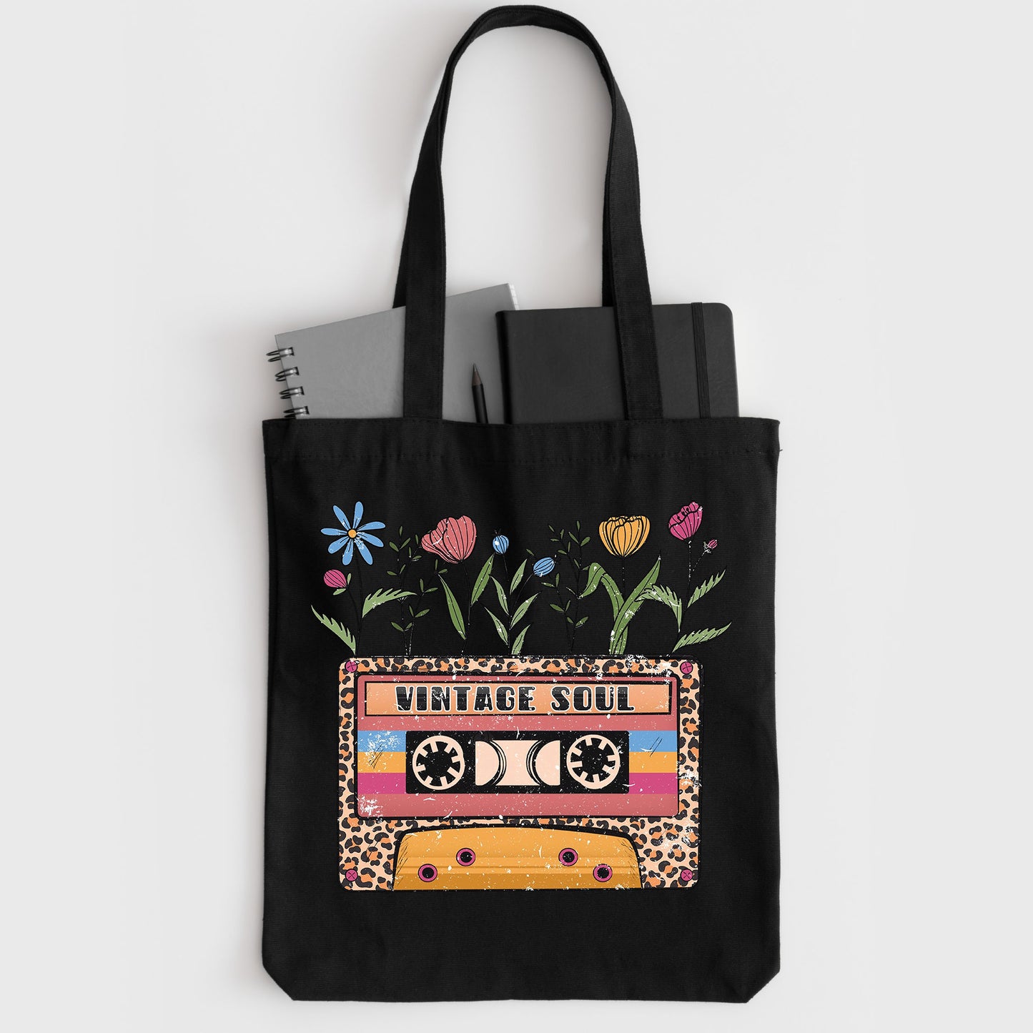 Cassette Tote Bag, Music Lover Gift, Vintage Soul, Boho Tote Bag-newamarketing
