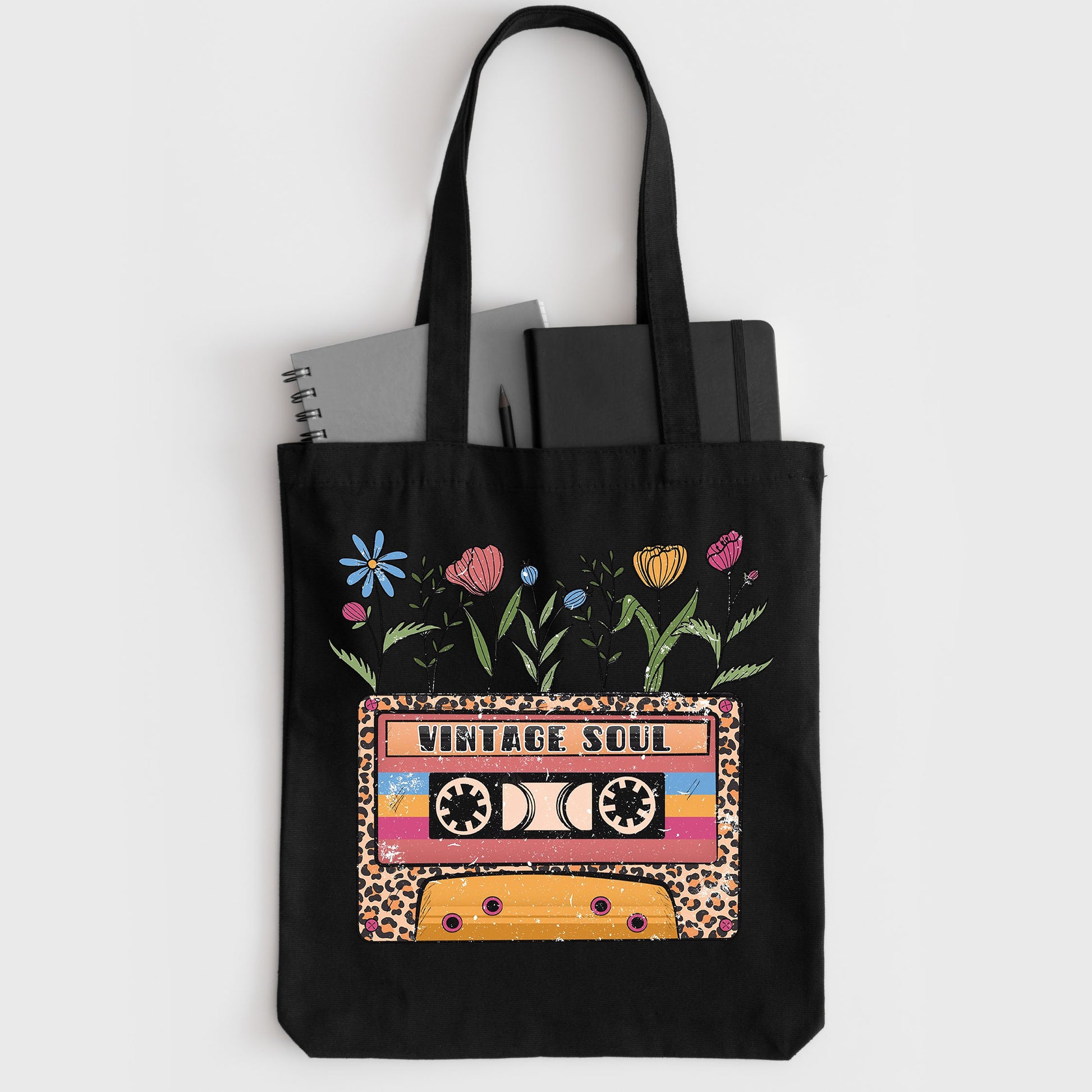 Cassette Tote Bag, Music Lover Gift, Vintage Soul, Boho Tote Bag-newamarketing