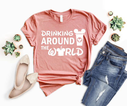 Disney Drinking Around The World Shirt, Drinking Disney Shirts, Disneyland Shirt-newamarketing