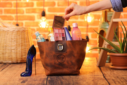 Women Dopp Kit,  Toiletry Bag Women,  Leather Cosmetic Bag
