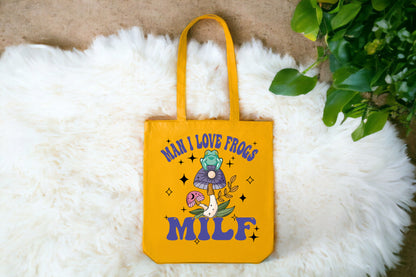 Man I Love Frogs, Mushroom Tote Bag, Frog Tote Bags-newamarketing