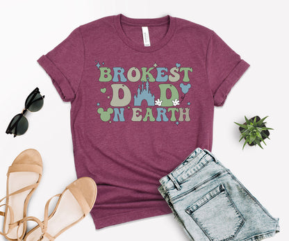 Brokest Dad on Earth Shirt, Broke Disney Shirt, Mouse Ears Dada Shirt-newamarketing
