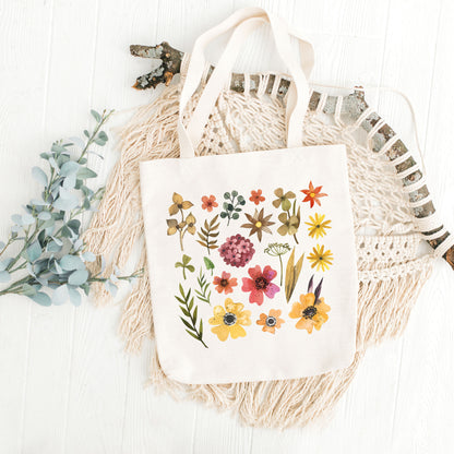 Watercolor Illustration Totes, Flowers Tote Bag, Flower Print Tote Bag-newamarketing