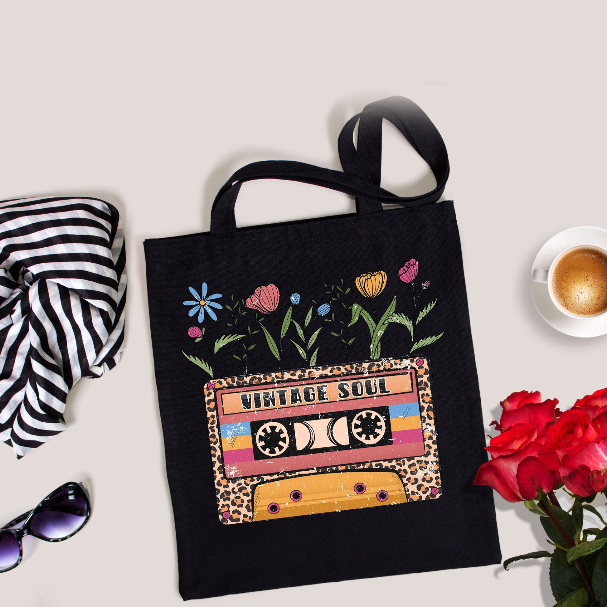 Cassette Tote Bag, Music Lover Gift, Vintage Soul, Boho Tote Bag-newamarketing