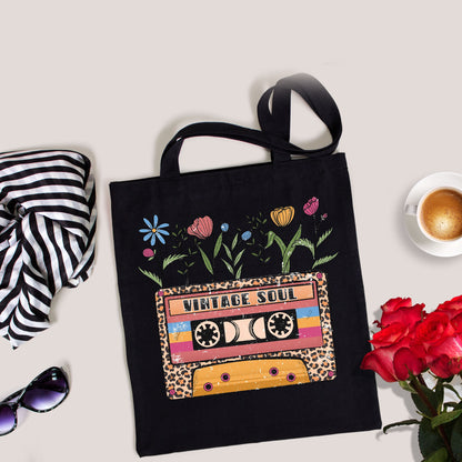 Cassette Tote Bag, Music Lover Gift, Vintage Soul, Boho Tote Bag-newamarketing