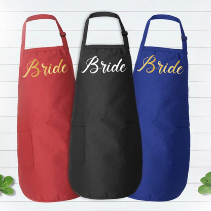 Cute Apron With Pockets, Bride To Be Apron, Wedding Shower Gift For Bride-newamarketing