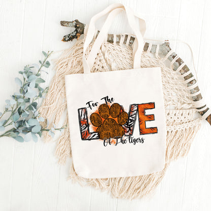 Paw Print Tote Bag, Canvas Tote Bag, Pet Lover Gifts, Tiger Tote-newamarketing