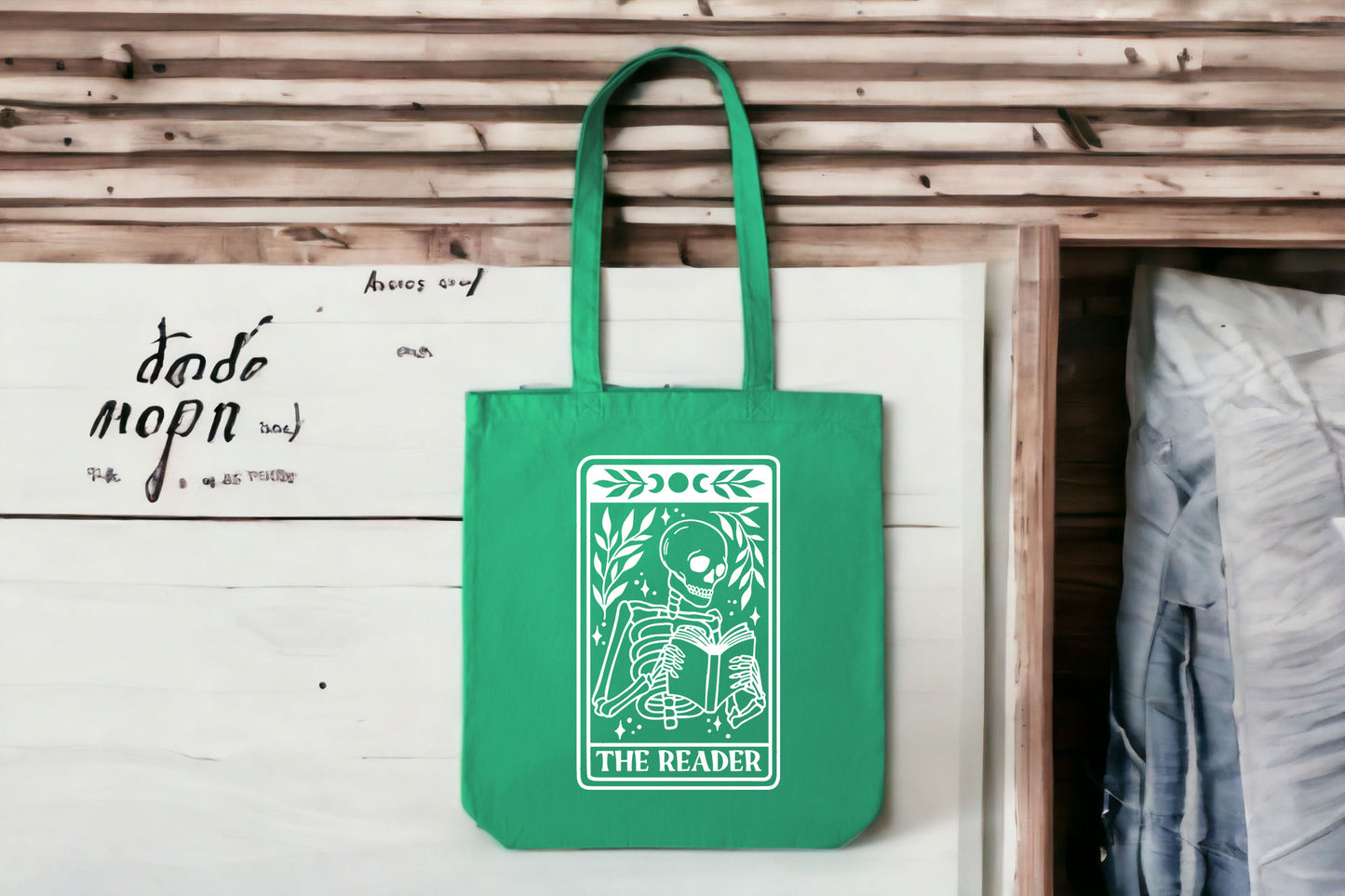 Bookish Tote Bag, Skeleton Tote Bag, Book Lover Gifts Ideas-newamarketing
