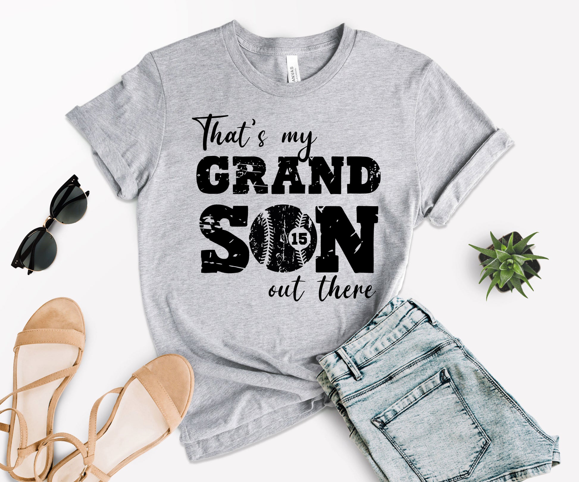 That's My Grandson Shirt, Custom Grandma Baseball Shirt, Grandma Shirt-newamarketing
