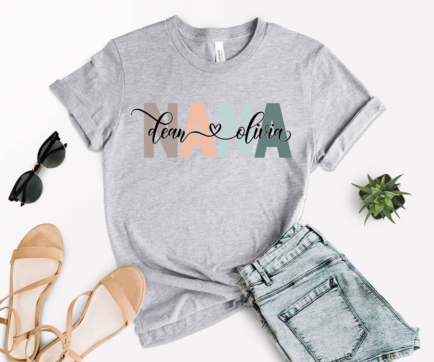 Custom Nana Shirt, Nana Shirt, Nana with Children Names Shirt-newamarketing