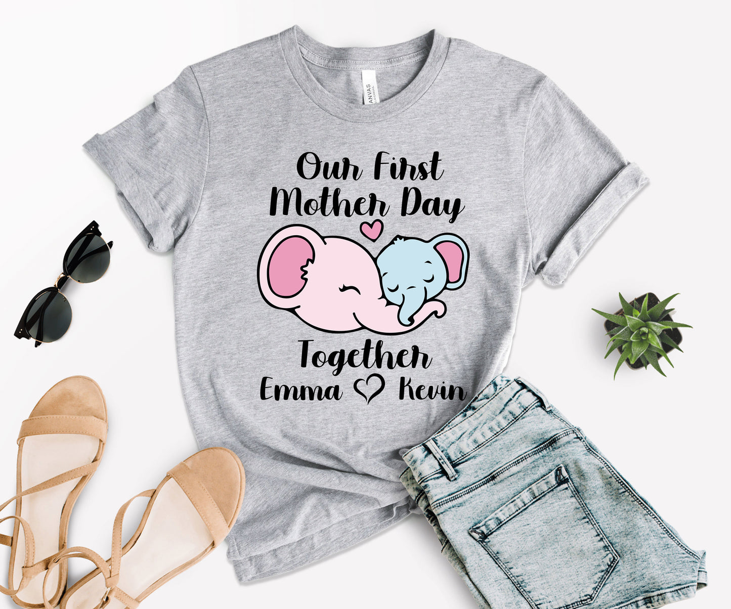 Our First Mother's Day Shirts, Mothers Day Shirt, Elephant Mommy Shirt-newamarketing