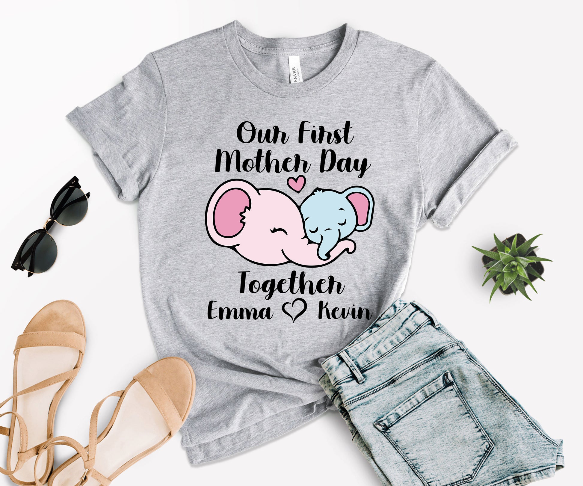 Our First Mother's Day Shirts, Mothers Day Shirt, Elephant Mommy Shirt-newamarketing