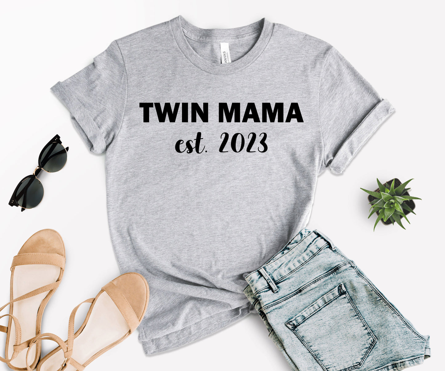 Twin Mama Est Shirt, Custom Mom Shirt, Mother's Day Shirt-newamarketing