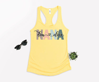 Custom Nana Shirt, Nana Shirt, Nana with Children Names Shirt-newamarketing