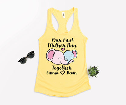Our First Mother's Day Shirts, Mothers Day Shirt, Elephant Mommy Shirt-newamarketing