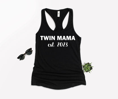 Twin Mama Est Shirt, Custom Mom Shirt, Mother's Day Shirt-newamarketing