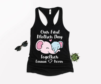 Our First Mother's Day Shirts, Mothers Day Shirt, Elephant Mommy Shirt-newamarketing