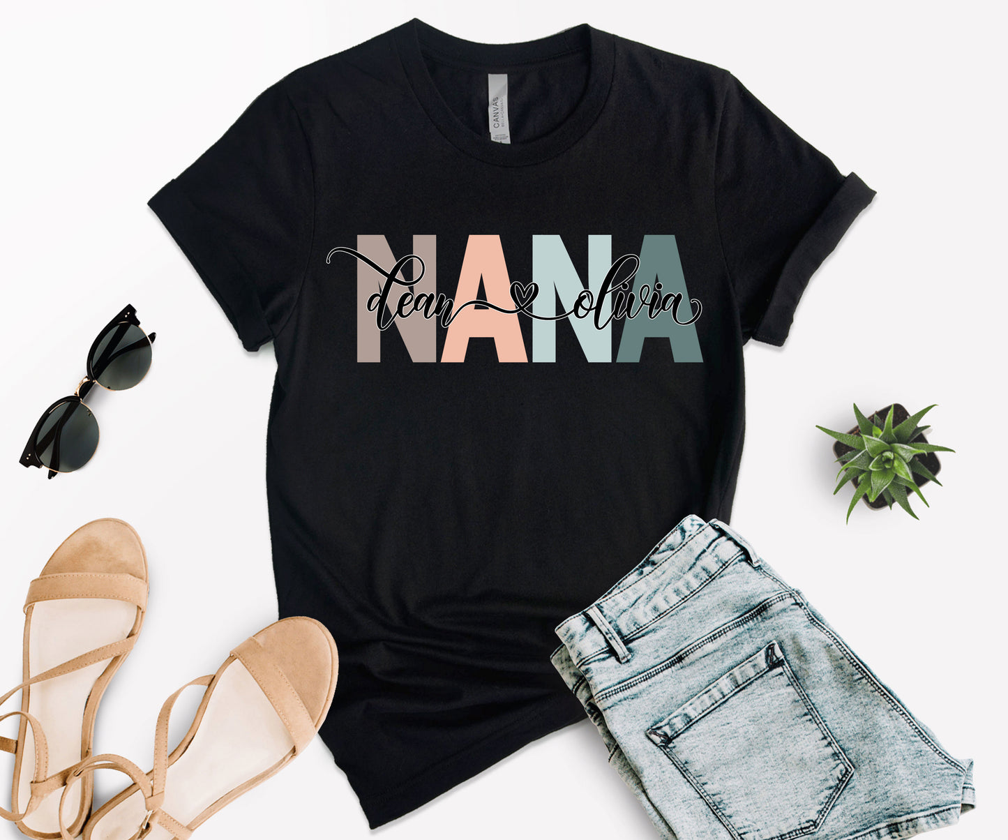 Custom Nana Shirt, Nana Shirt, Nana with Children Names Shirt-newamarketing