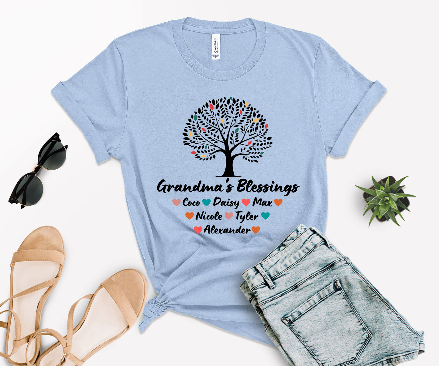 Custom Grandma Shirt with Grandkids Names, Grandma Tree Shirt, Grandma Shirt-newamarketing