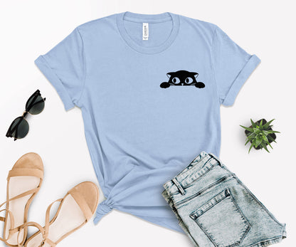 Cat Pocket Shirt, Black Cat Shirt, Cat Shirt-newamarketing