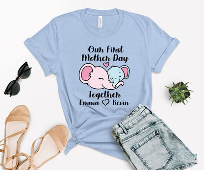Our First Mother's Day Shirts, Mothers Day Shirt, Elephant Mommy Shirt-newamarketing
