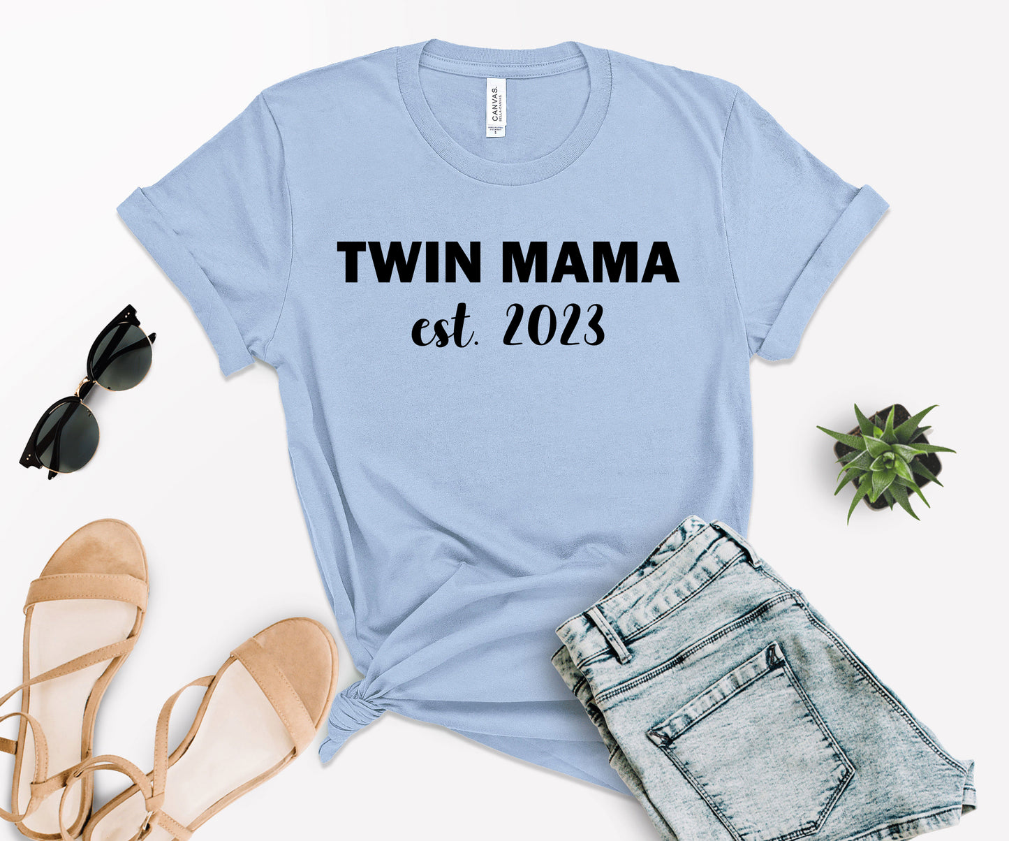 Twin Mama Est Shirt, Custom Mom Shirt, Mother's Day Shirt-newamarketing
