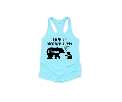 Our 1st Mother's Day Shirt, Mama Bear Shirt with Kids Name, Custom Mom Shirt-newamarketing