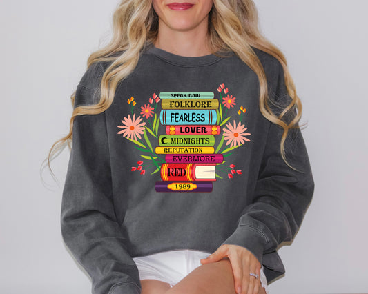 Comfort Color Sweatshirt, Sweatshirts for Book Lovers, Albums As Books Sweatshirt-newamarketing