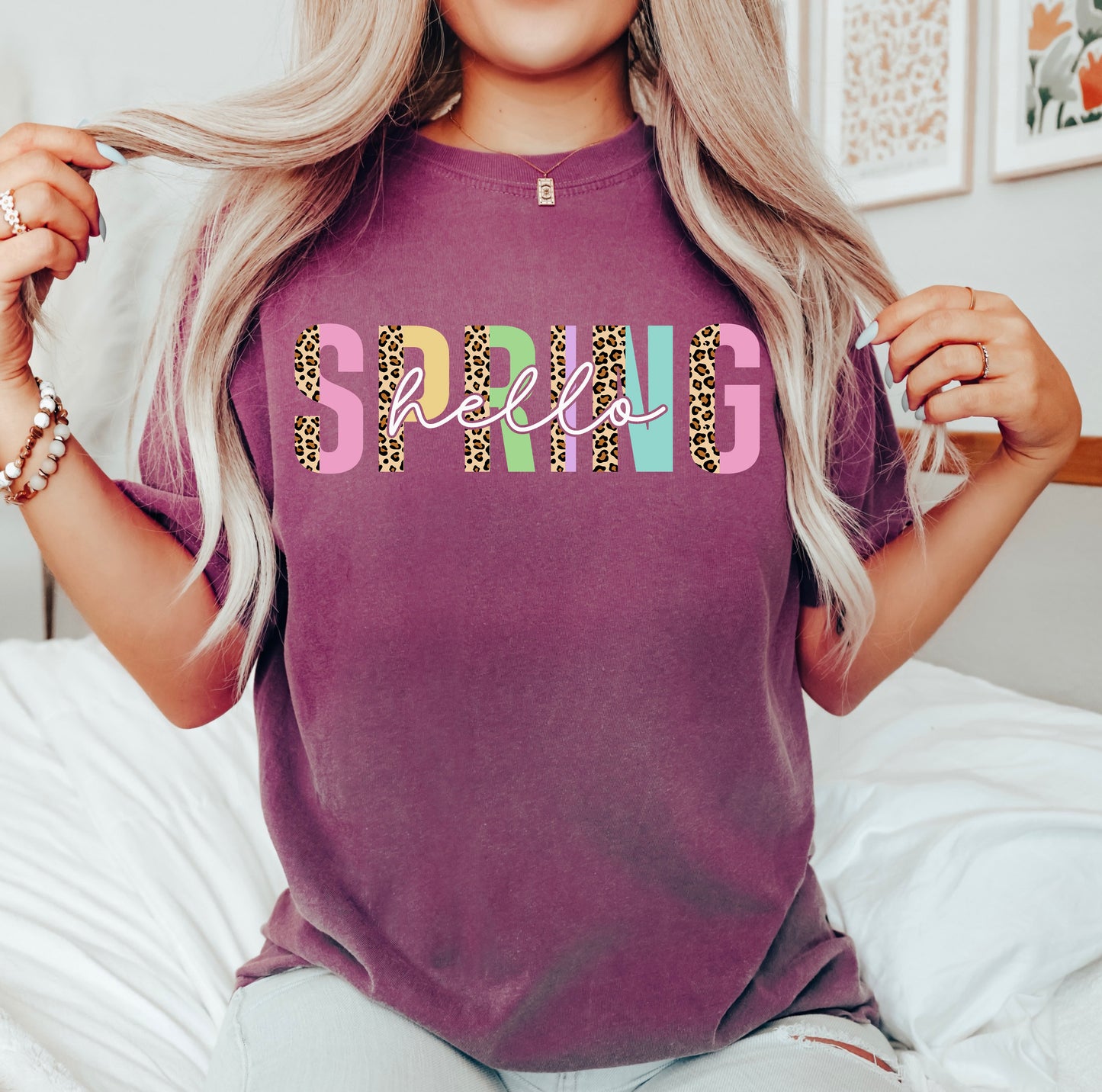 Hello Spring Shirt, Spring Shirt, Comfort Colors T-Shirts-newamarketing