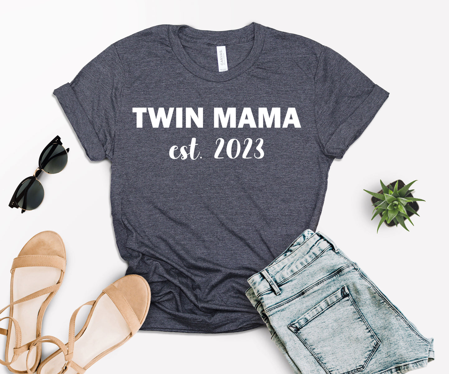 Twin Mama Est Shirt, Custom Mom Shirt, Mother's Day Shirt-newamarketing