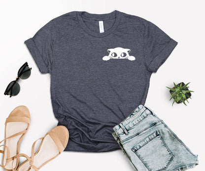 Cat Pocket Shirt, Black Cat Shirt, Cat Shirt-newamarketing