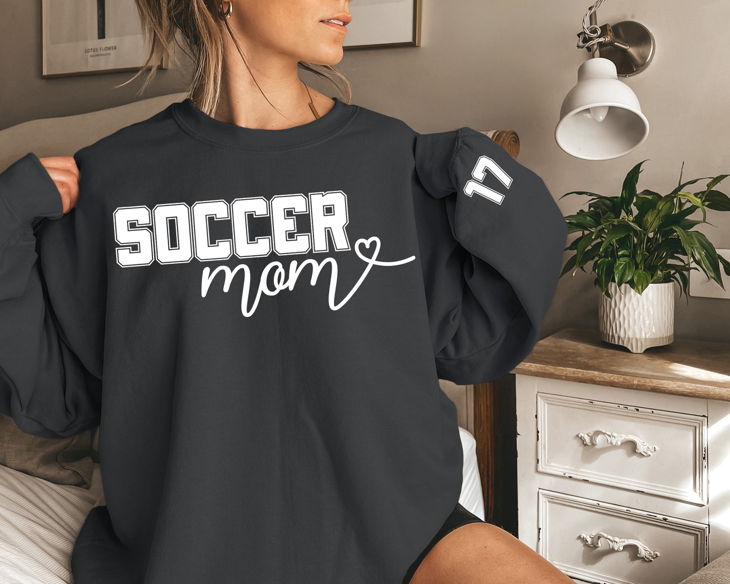 Custom Soccer Mom Sweatshirt, Number Soccer Hoodie, Soccer Mom Sweatshirt-newamarketing