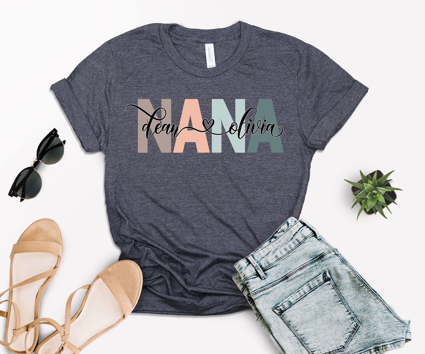 Custom Nana Shirt, Nana Shirt, Nana with Children Names Shirt-newamarketing