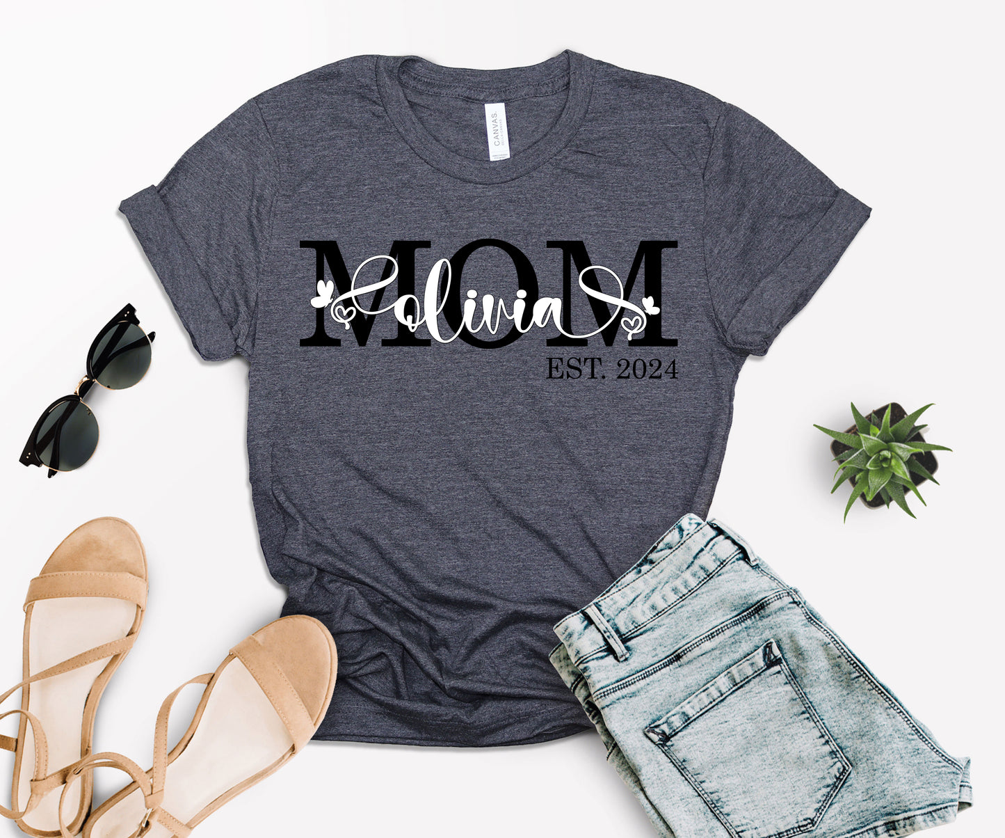 Personalized Mom Est Shirt, Custom Mom Shirts, Mother's Day Shirt-newamarketing