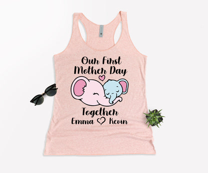 Our First Mother's Day Shirts, Mothers Day Shirt, Elephant Mommy Shirt-newamarketing