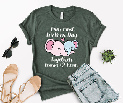 Our First Mother's Day Shirts, Mothers Day Shirt, Elephant Mommy Shirt-newamarketing