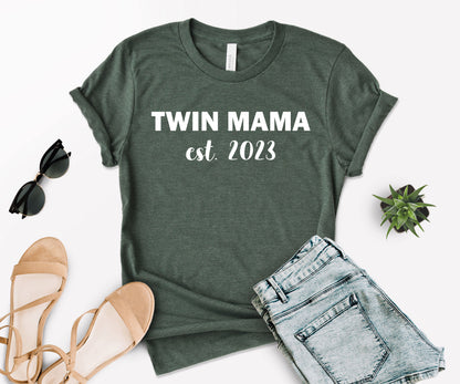 Twin Mama Est Shirt, Custom Mom Shirt, Mother's Day Shirt-newamarketing