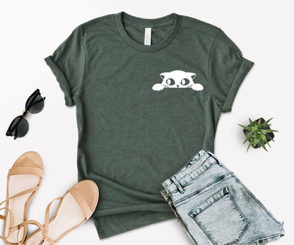 Cat Pocket Shirt, Black Cat Shirt, Cat Shirt-newamarketing