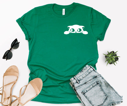 Cat Pocket Shirt, Black Cat Shirt, Cat Shirt-newamarketing