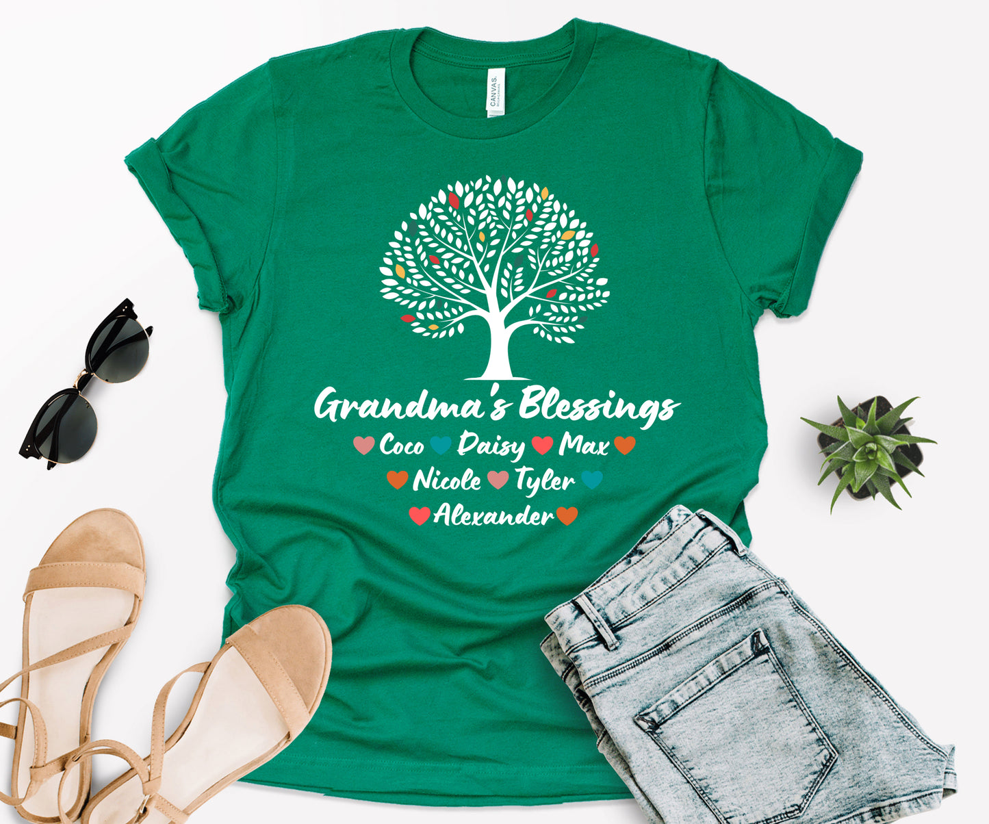 Custom Grandma Shirt with Grandkids Names, Grandma Tree Shirt, Grandma Shirt-newamarketing