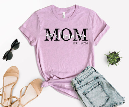 Personalized Mom Est Shirt, Custom Mom Shirts, Mother's Day Shirt-newamarketing