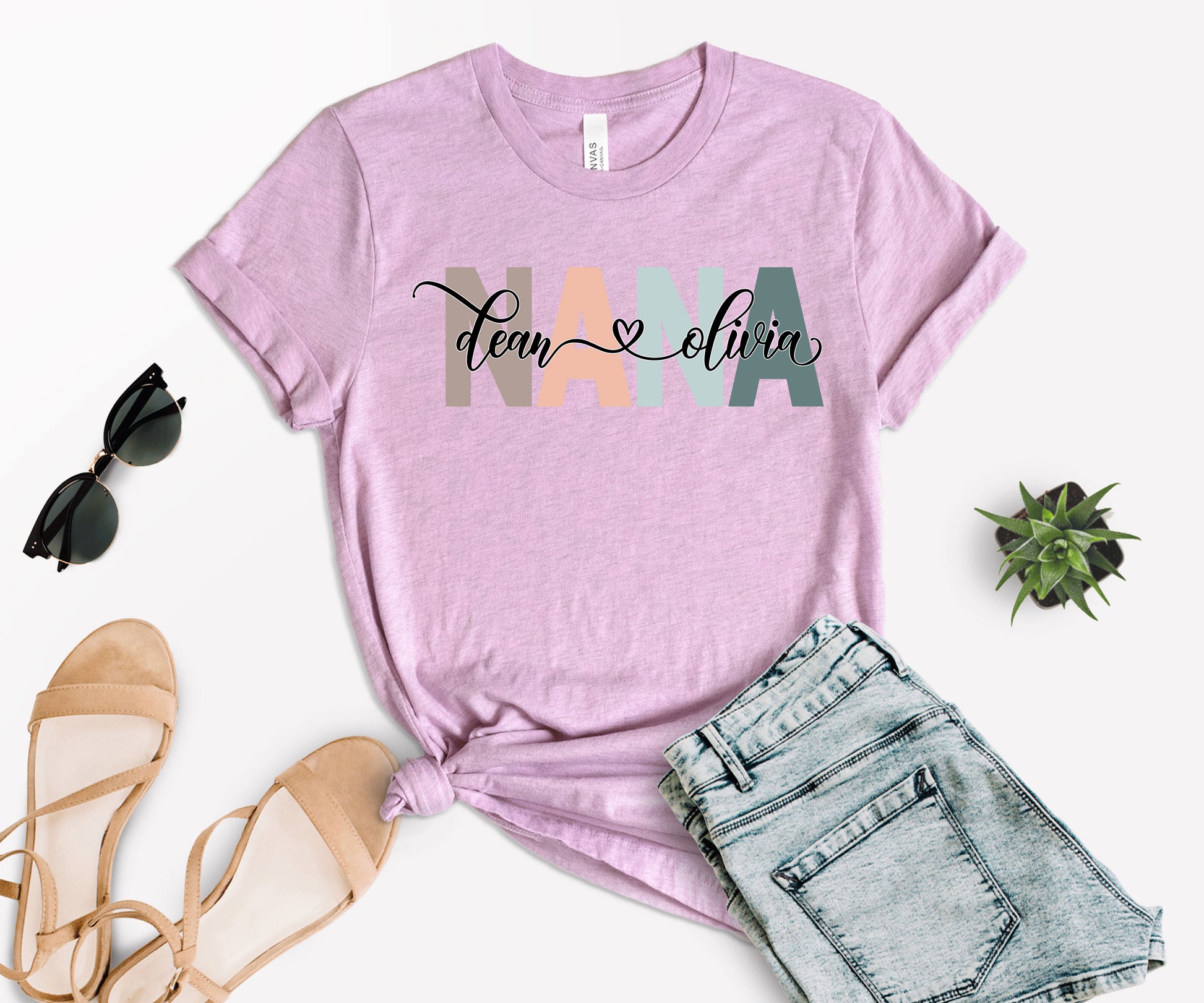Custom Nana Shirt, Nana Shirt, Nana with Children Names Shirt-newamarketing