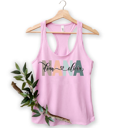 Custom Nana Shirt, Nana Shirt, Nana with Children Names Shirt-newamarketing