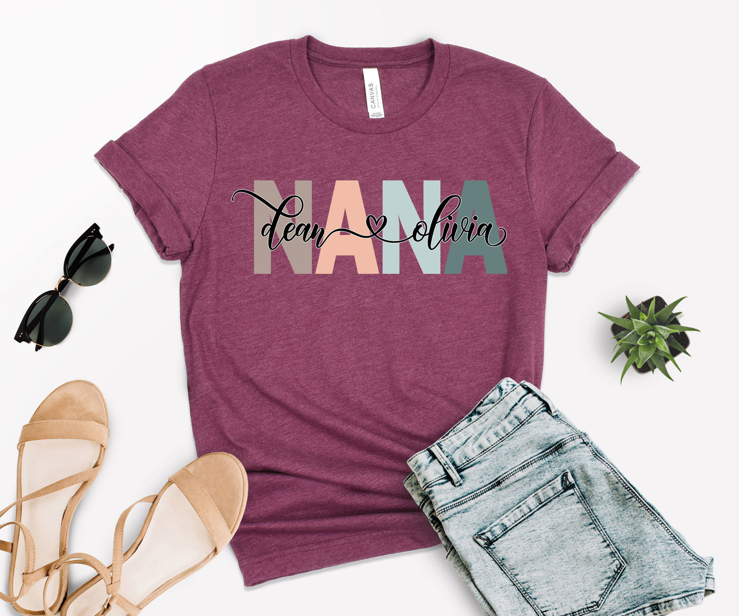 Custom Nana Shirt, Nana Shirt, Nana with Children Names Shirt-newamarketing