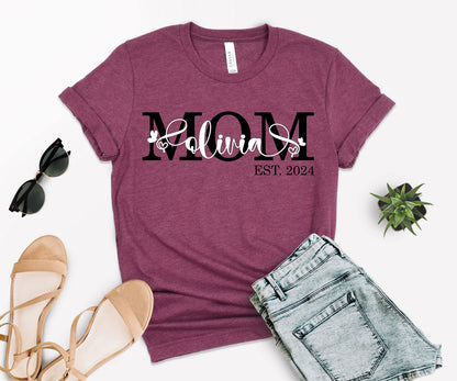 Personalized Mom Est Shirt, Custom Mom Shirts, Mother's Day Shirt-newamarketing
