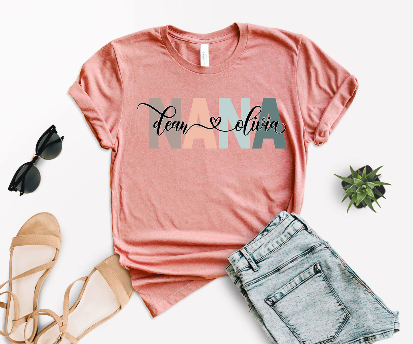 Custom Nana Shirt, Nana Shirt, Nana with Children Names Shirt-newamarketing