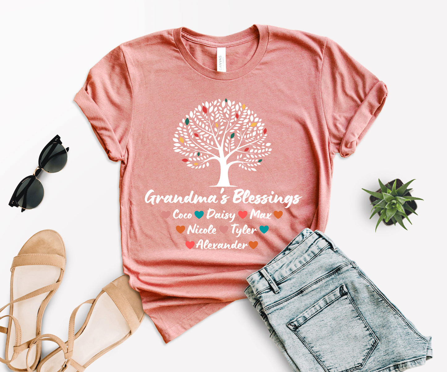 Custom Grandma Shirt with Grandkids Names, Grandma Tree Shirt, Grandma Shirt-newamarketing