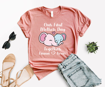 Our First Mother's Day Shirts, Mothers Day Shirt, Elephant Mommy Shirt-newamarketing