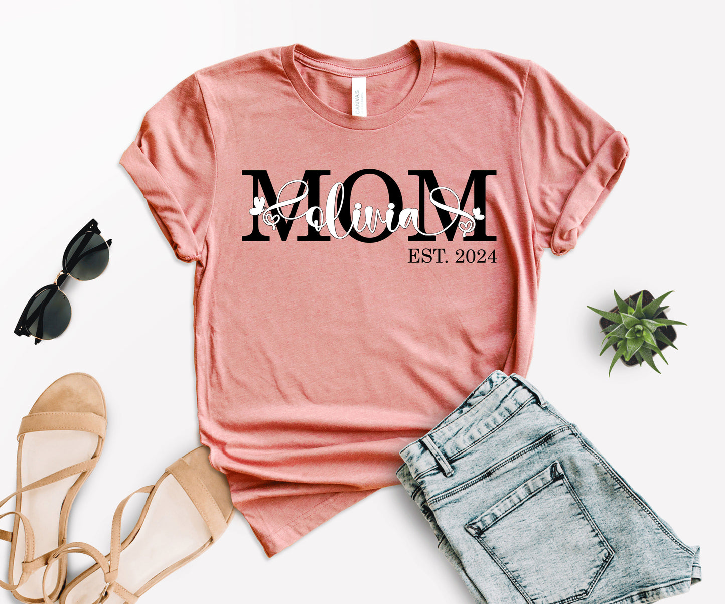 Personalized Mom Est Shirt, Custom Mom Shirts, Mother's Day Shirt-newamarketing