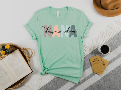 Custom Nana Shirt, Nana Shirt, Nana with Children Names Shirt-newamarketing